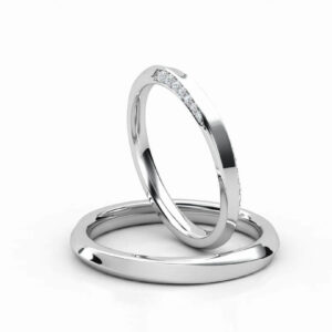 Брачни халки в бяло злато с диаманти на дамската ZMSR04