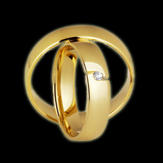 Брачни халки в жълто злато с диаманти 35