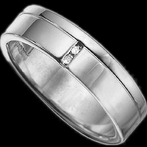 Брачни халки в бяло злато с диаманти 33