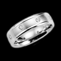 Брачни халки в бяло злато с диаманти 28