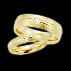 Брачни халки в жълто злато с диаманти 27