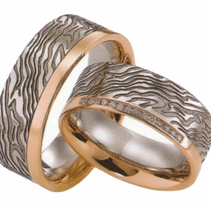 Брачни халки в жълто злато с диаманти 16