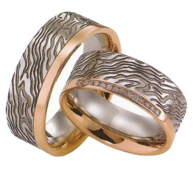 Брачни халки в жълто злато с диаманти 16