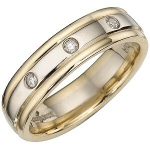 Брачни халки в бяло злато с диаманти 14