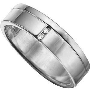 Брачни халки в бяло злато с диаманти 13