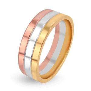 Брачни халки в бяло, розово и жълто злато с диаманти 38