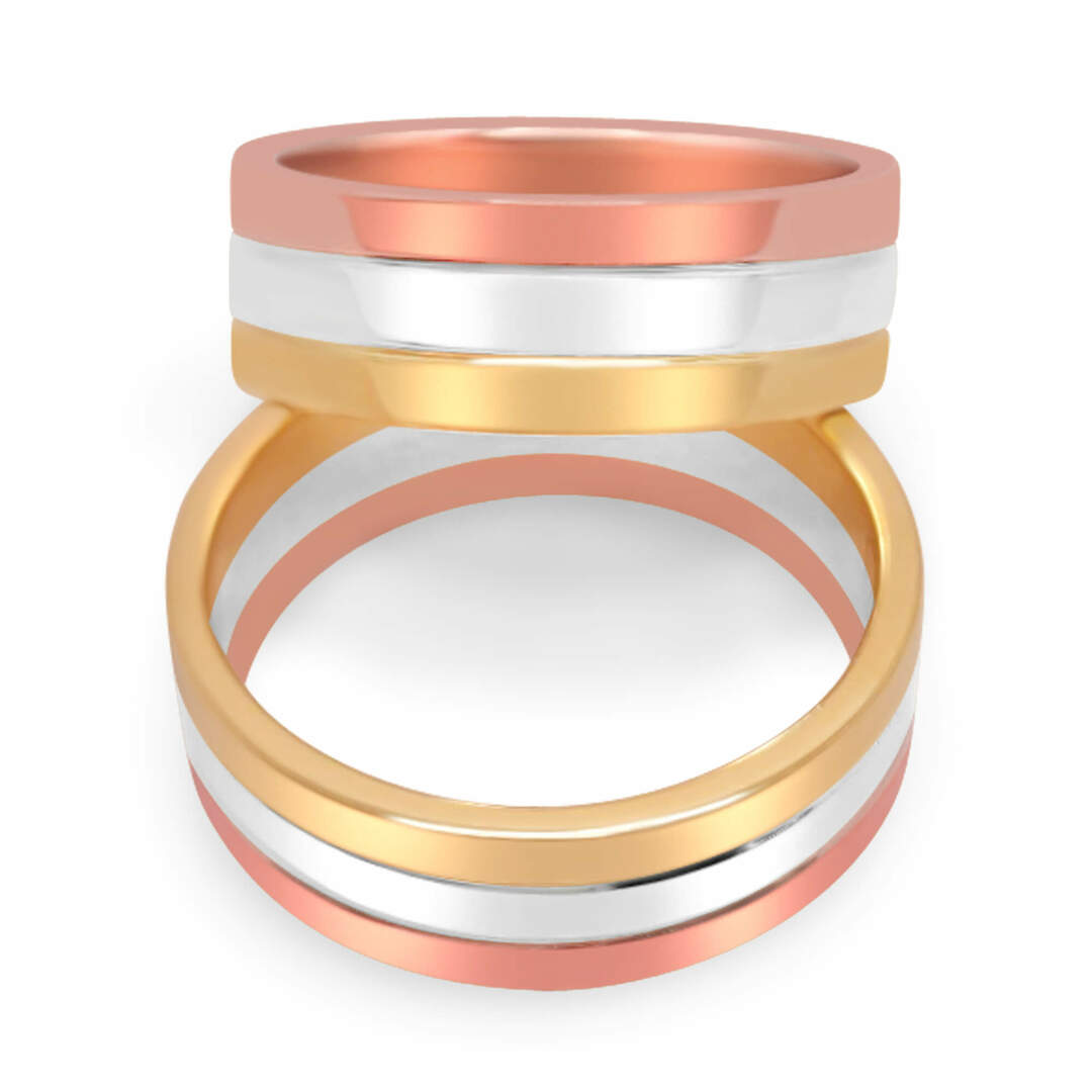 Брачни халки в бяло, розово и жълто злато с диаманти 38 - Image 3