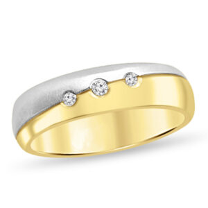 Брачни халки в бяло и жълто злато с диаманти 37