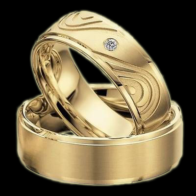 Брачни халки в жълто злато с диаманти 36