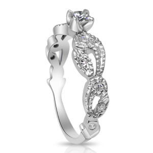 Годежен пръстен в бяло злато с диаманти 6