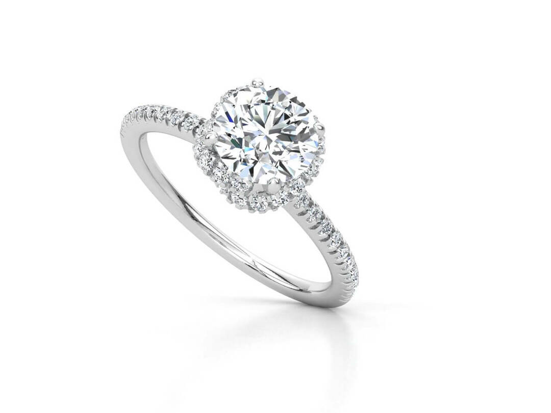 Годежен пръстен в бяло злато с диаманти Модел AJ004