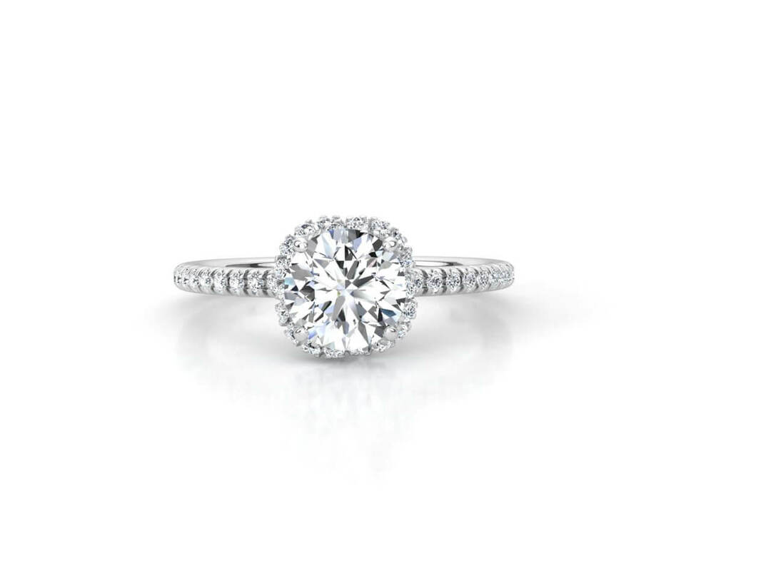 Годежен пръстен в бяло злато с диаманти Модел AJ004 - Image 2