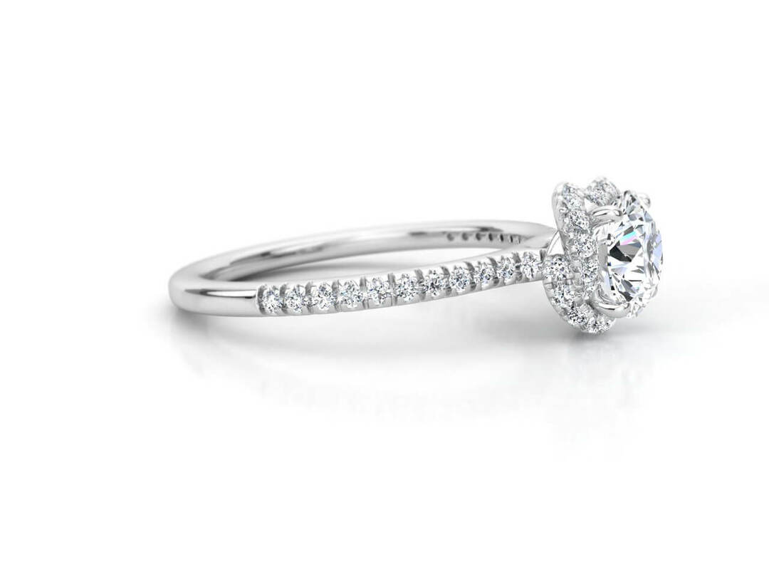 Годежен пръстен в бяло злато с диаманти Модел AJ004 - Image 3