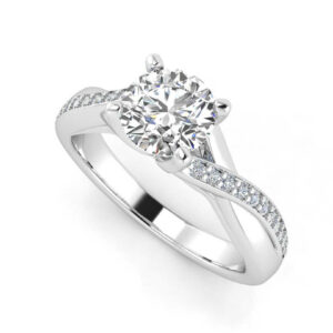 Годежен пръстен в бяло злато с диаманти Модел AJ30