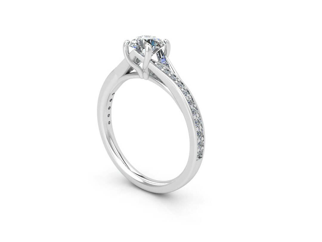 Годежен пръстен в бяло злато с диаманти Модел CR04 - Image 2