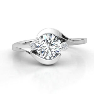 Годежен пръстен в бяло злато с диаманти Модел MS006