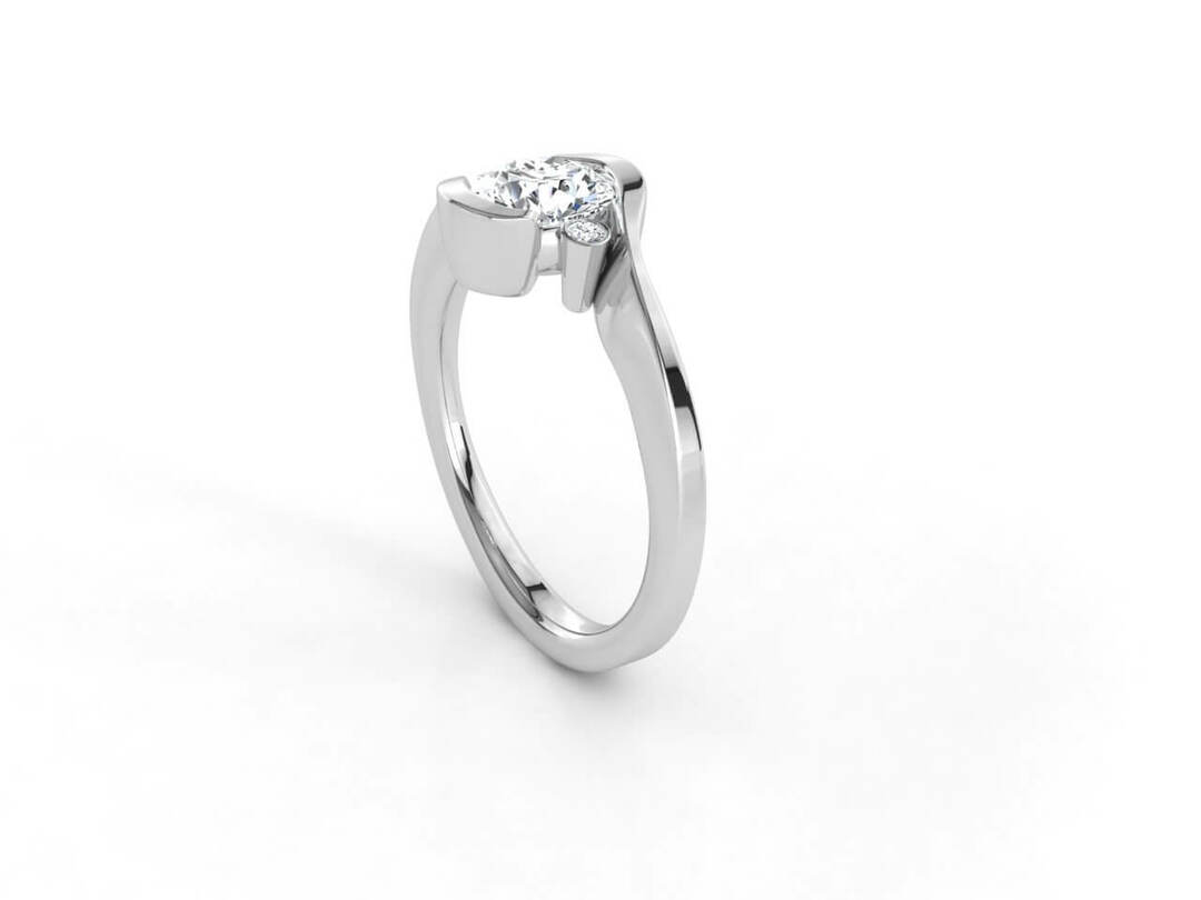 Годежен пръстен в бяло злато с диаманти Модел MS006 - Image 3