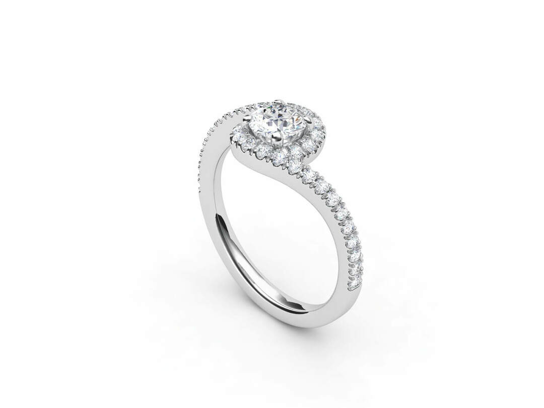 Годежен пръстен в бяло злато с диаманти Модел ZLR107 - Image 2