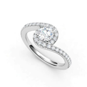 Годежен пръстен в бяло злато с диаманти Модел ZLR107