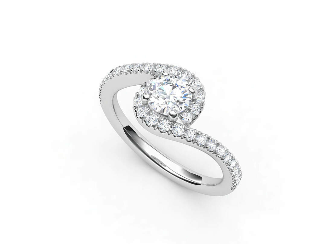 Годежен пръстен в бяло злато с диаманти Модел ZLR107