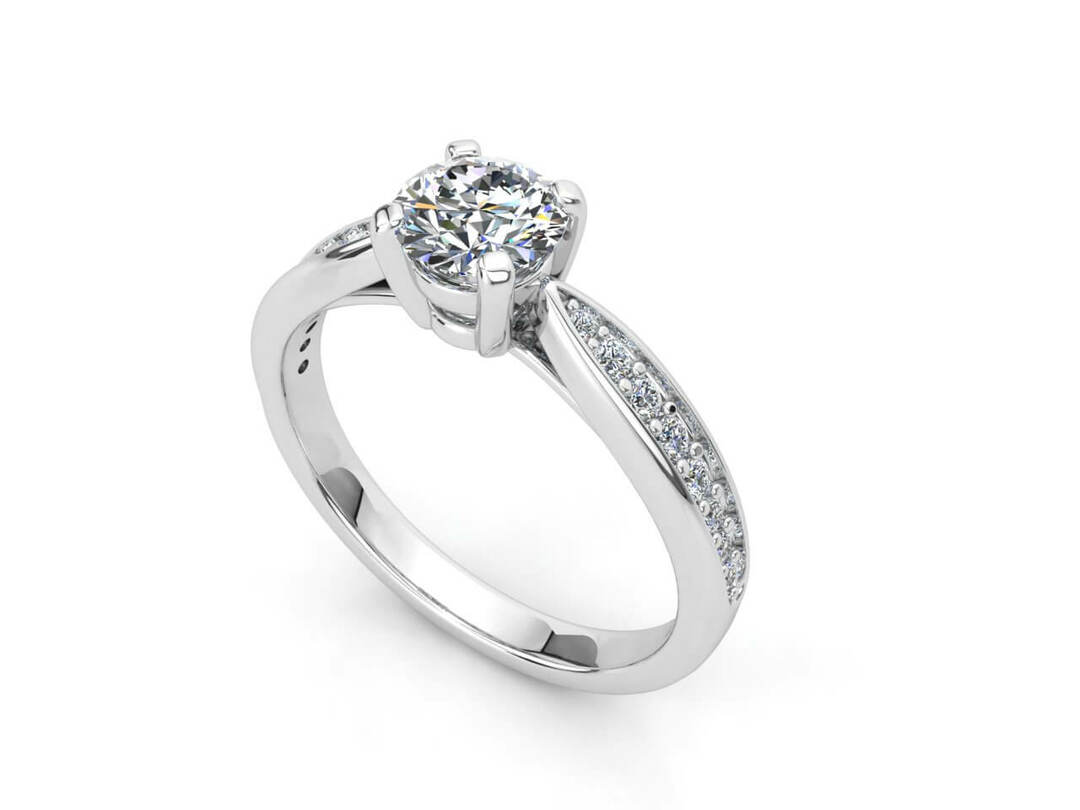 Годежен пръстен в бяло злато с диаманти Модел ZLR15 - Image 2