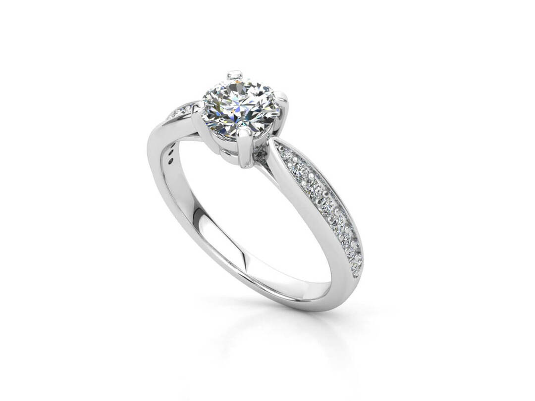 Годежен пръстен в бяло злато с диаманти Модел ZLR15 - Image 3