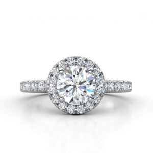 Годежен пръстен в бяло злато с диаманти ZMD003