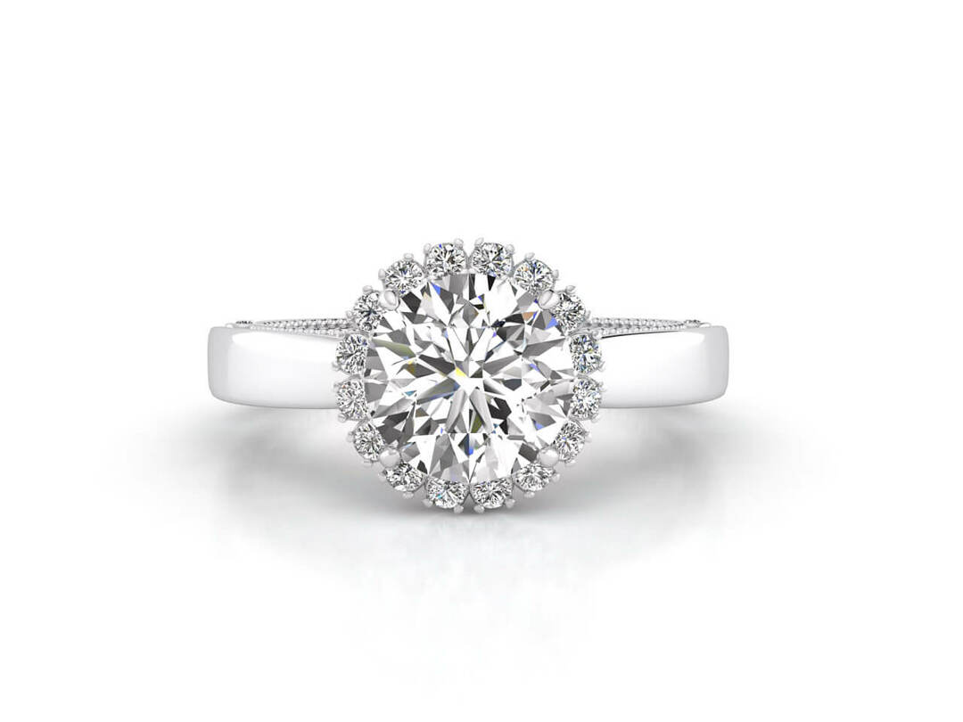 Годежен пръстен в бяло злато с диаманти Модел ZNV008 - Image 2