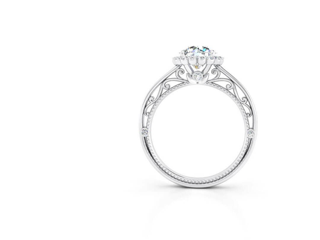 Годежен пръстен в бяло злато с диаманти Модел ZNV008 - Image 3