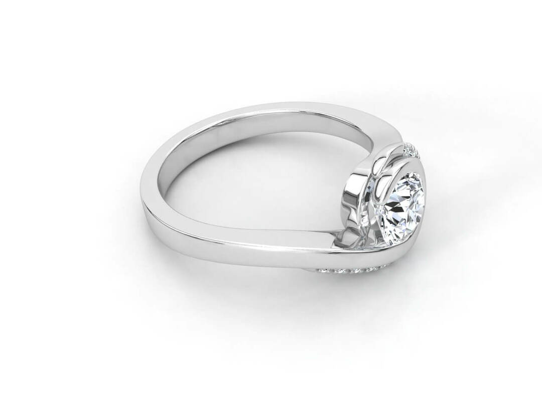 Годежен пръстен в бяло злато с диаманти Модел ZR19 - Image 3