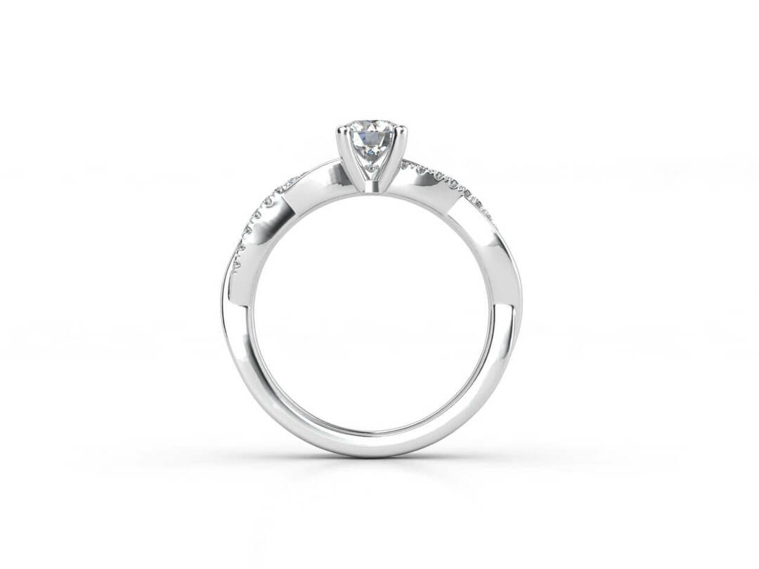 Годежен пръстен и брачна халка в бяло злато с диаманти Модел ZER016 - Image 7