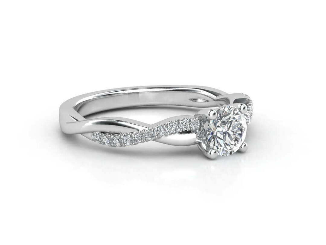 Годежен пръстен и брачна халка в бяло злато с диаманти Модел ZER016 - Image 5