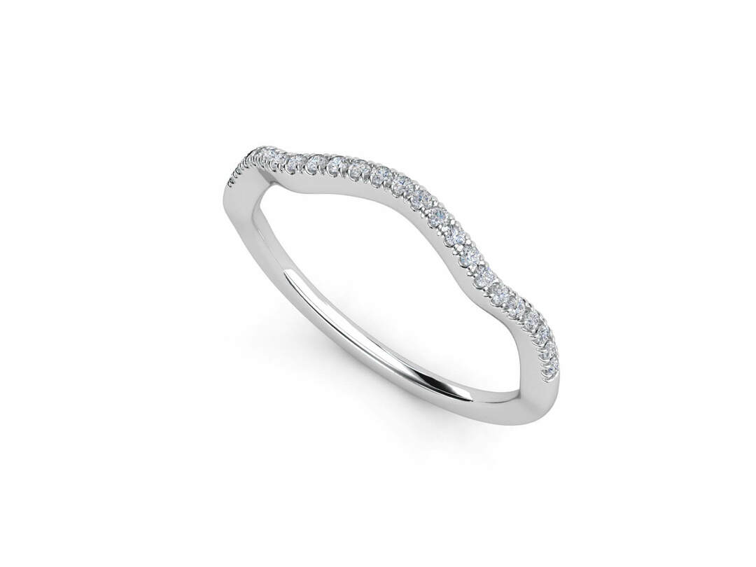 Годежен пръстен и брачна халка в бяло злато с диаманти Модел ZER016 - Image 4