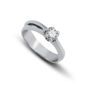 Годежен пръстен в бяло злато с диамант 241