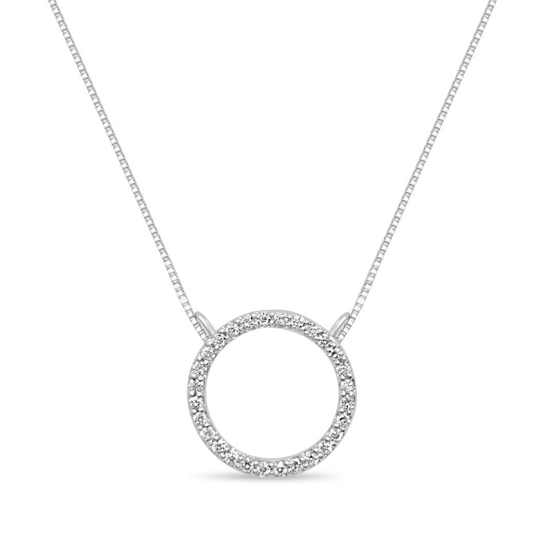 Комплект колие и пръстен в бяло злато с диаманти 524/736 - Image 4