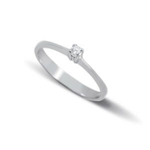 Промоционален годежен пръстен от бяло злато и диамант 582