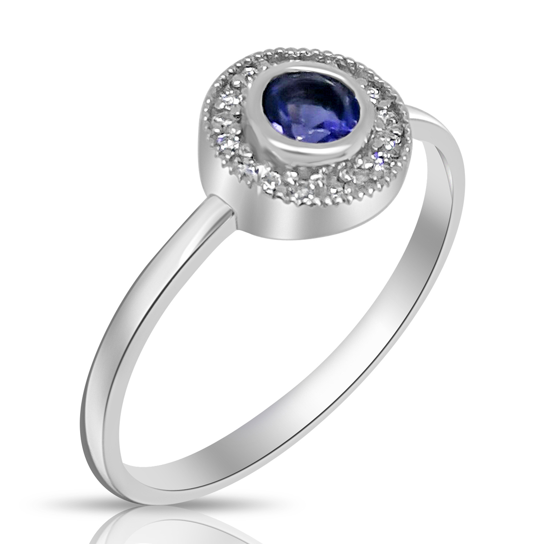 Пръстен с диаманти и аметист 10 - Image 2