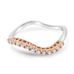 Дамски пръстен от бяло и розово злато с диаманти 335