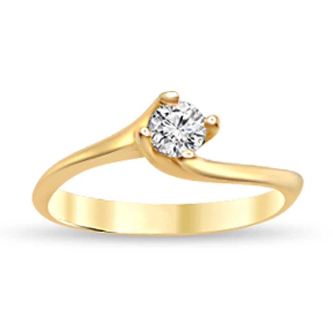 Годежен пръстен от жълто злато с диамант 980