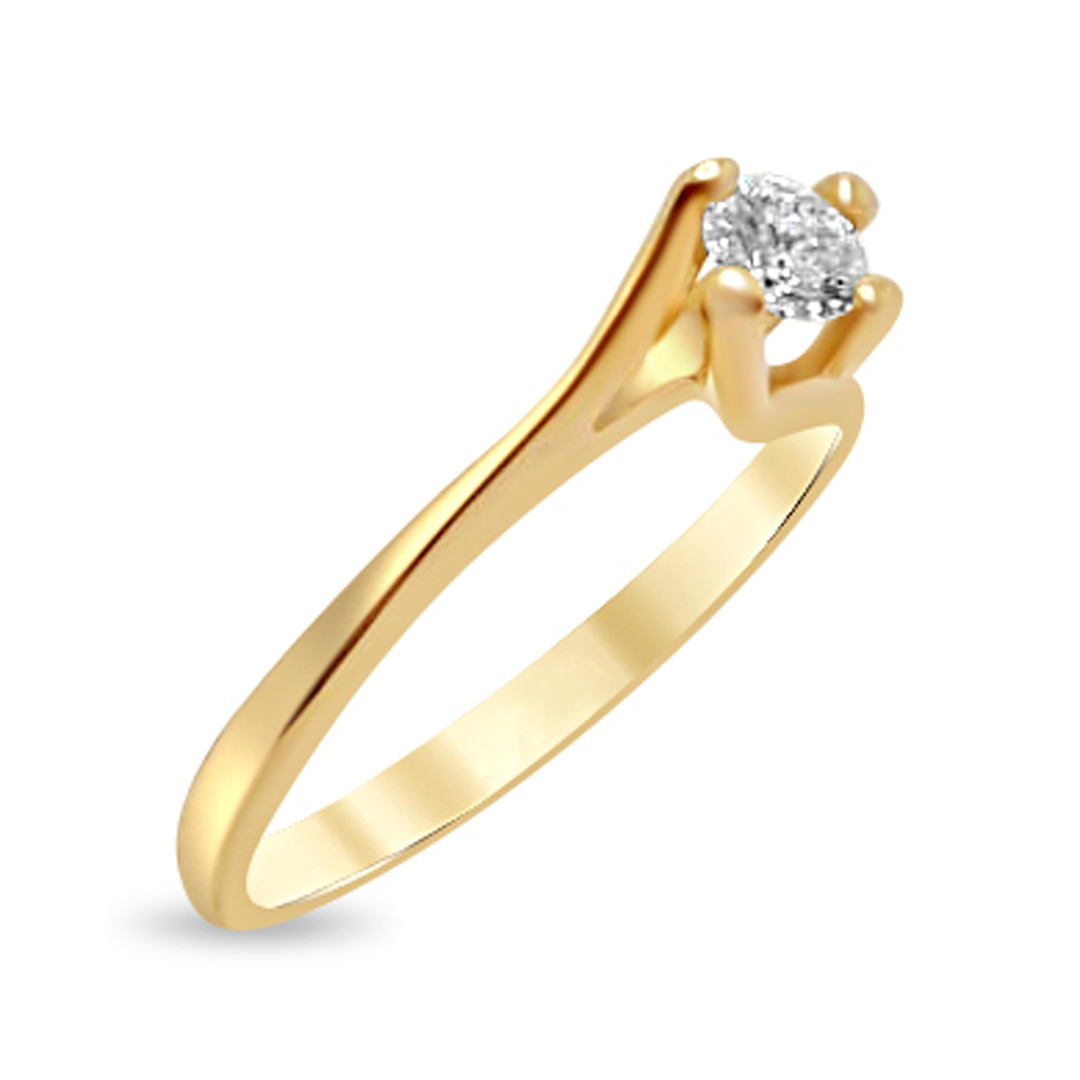 Годежен пръстен от жълто злато с диамант 980 - Image 2