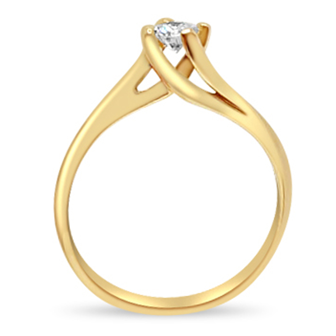 Годежен пръстен от жълто злато с диамант 980 - Image 3