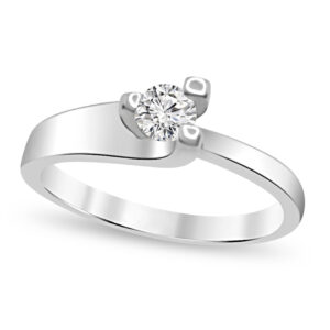 Годежен пръстен от бяло злато с диамант 300