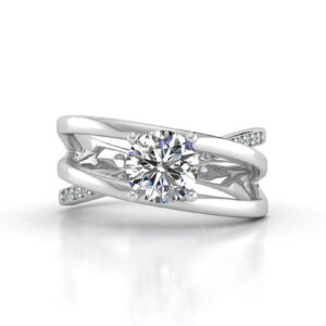 Пръстен от бяло злато с диаманти Модел SY27