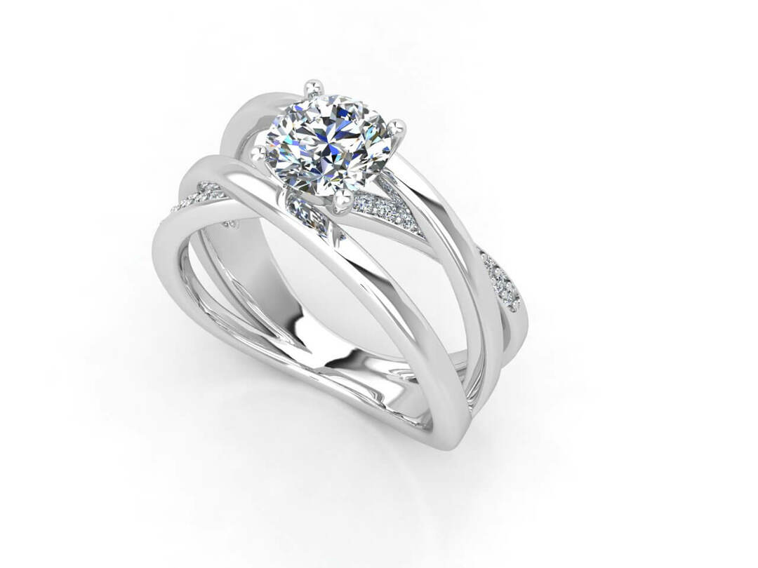 Пръстен от бяло злато с диаманти Модел SY27 - Image 2