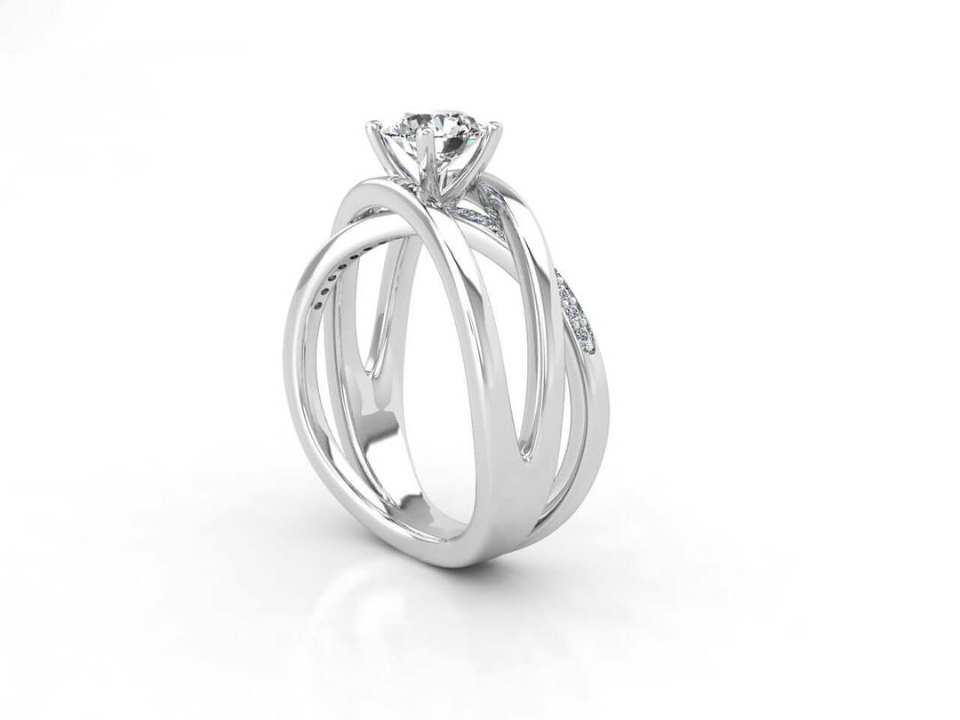 Пръстен от бяло злато с диаманти Модел SY27 - Image 3