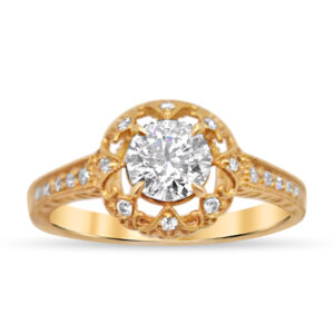 Пръстен в жълто злато с диаманти 907