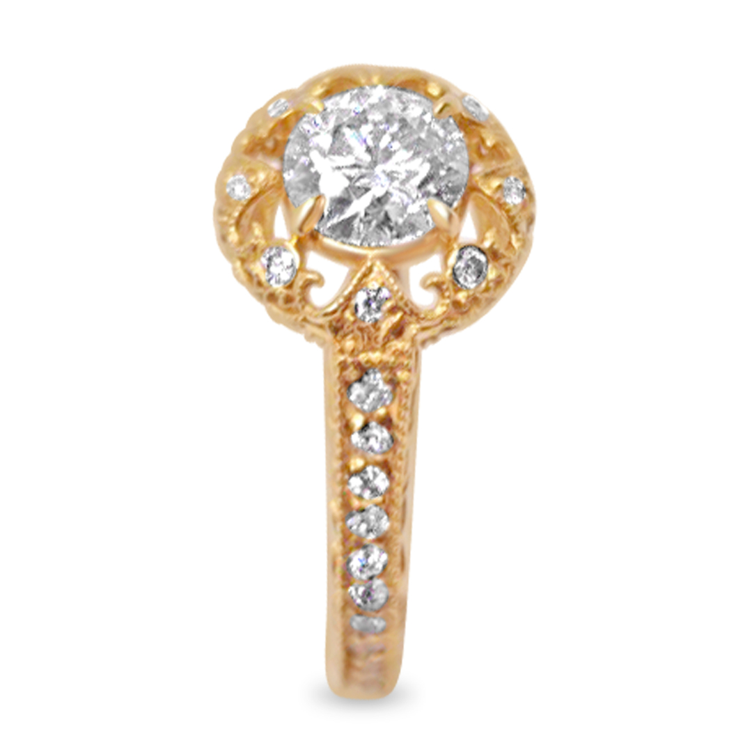 Пръстен в жълто злато с диаманти 907 - Image 3