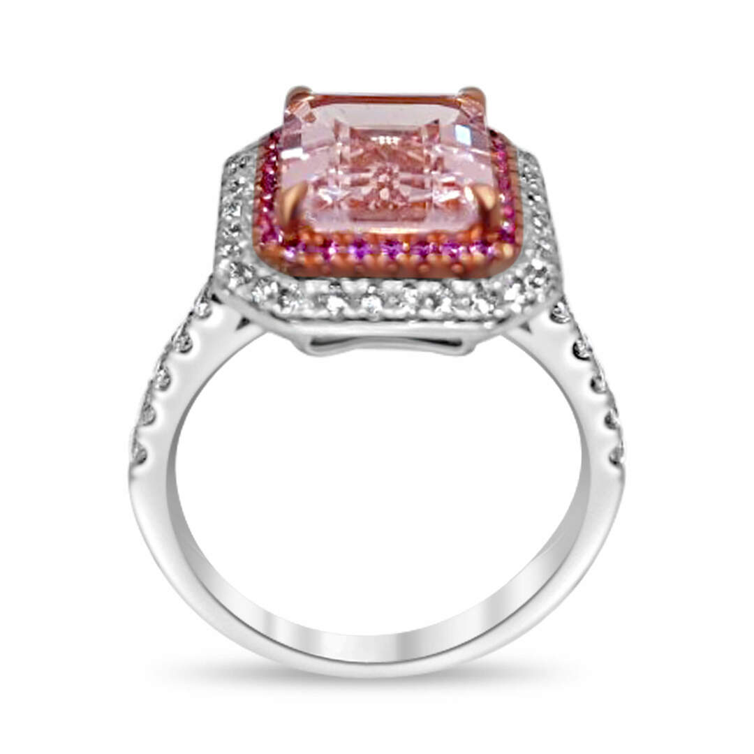 Пръстен с морганит, розов сапфир и диаманти 698 - Image 2