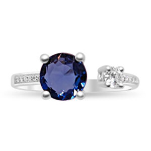 Пръстен със син лондон топаз и диаманти 936